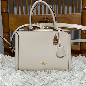 Coach chalk satchel with long strap